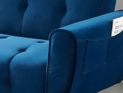 Sofá Cama Clic Calc De 3 Lugares Em Veludo Verde Abeto - Polani