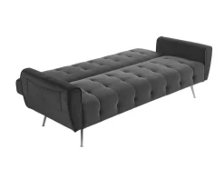 Sofá Cama Clic Calc De 3 Lugares Em Veludo Azul Escuro - Polani