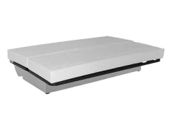 Sofá Cama Clic Clac 100% Algodao Com Espaco De Arrumação Cor Cinza Claro E Almofadas A Contrastar - Farwest Ii
