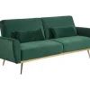 Sofá Cama Clic Clac De 3 Lugare Em Veludo Verde Abeto -Launei