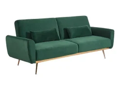 Sofá Cama Clic Clac De 3 Lugare Em Veludo Verde Abeto -Launei