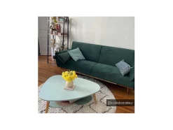 Sofá Cama Clic Clac De 3 Lugare Em Veludo Verde Abeto -Launei