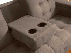 Sofá Cama Clic Clac De 3 Lugares Em Microfibra Com Mesinha De Centro Rebatível Castanho - Devonshire
