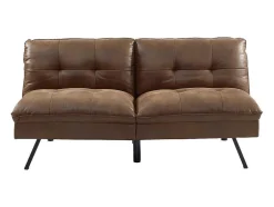 Sofá Cama Clic Clac De 3 Lugares Em Microfibra Envelhecida Castanho - Pegula