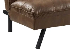 Sofá Cama Clic Clac De 3 Lugares Em Microfibra Envelhecida Castanho - Pegula