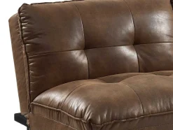 Sofá Cama Clic Clac De 3 Lugares Em Microfibra Envelhecida Castanho - Pegula