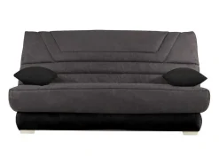 Sofá Cama Clic Clac Em Microfibra Com Colchão Bultex Em Cinzento E Preto - Tulsa