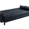 Sofá Cama Clic Clac Em Pele Sintética Preto - Eleanor
