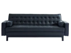Sofá Cama Clic Clac Em Pele Sintética Preto - Eleanor