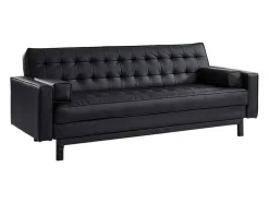 Sofá Cama Clic Clac Em Pele Sintética Preto - Eleanor