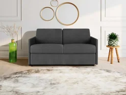 Sofá Cama De 2 Lugares Abertura Facil Em Tecido Cinzento - Cama De 120 Cm - Calife