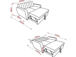 Sofá-Cama Duplo Berlim 155X86Cm (Cama: 172X155Cm)