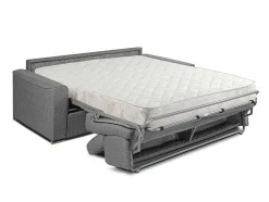Sofá Cama 4 Lugares Abertura Facil Em Tecido Cinzento - Cama De 160 Cm E Colchão De 18 Cm - Vizir