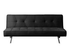 Sofá Cama 2 Lugares De Veludo Clic Clac 175X74Cm Preto