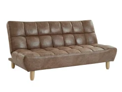 Sofá Cama Modular Em Microfibra Efeito Envelhecido Castanho Vintage - Esteban