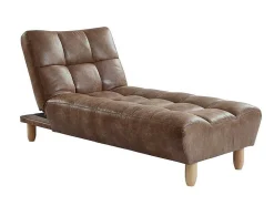 Sofá Cama Modular Em Microfibra Efeito Envelhecido Castanho Vintage - Esteban