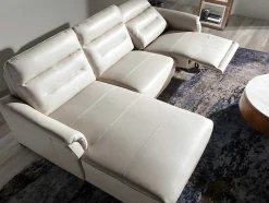 Sofá Chaise Longue Em Couro E Com Relax 6155