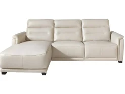 Sofá Chaise Longue Em Couro E Com Relax 6155