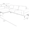 Sofá Chaise Longue Em Pele E Aco Preto 6161