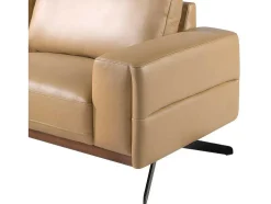 Sofá Chaise Longue Em Pele E Aco Preto 6161