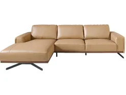 Sofá Chaise Longue Em Pele E Aco Preto 6161