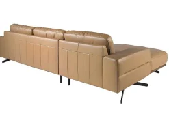 Sofá Chaise Longue Em Pele E Aco Preto 6161