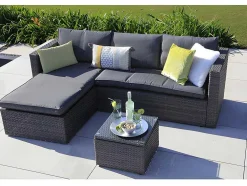 Sofá Chaise Longue Ratan + Mesa. Modelo Ms029-1-Gr, Moveis De Jardim E Terraco