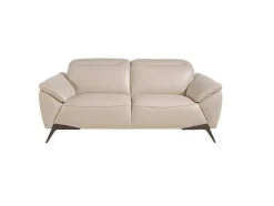 Sofá De 2 Assentos Estofado Em Couro Taupe Grey 6131