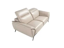Sofá De 2 Assentos Estofado Em Couro Taupe Grey 6131