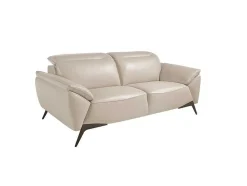 Sofá De 2 Assentos Estofado Em Couro Taupe Grey 6131