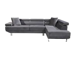 Sofá De Canto Chaise Longue Executive Cinza 262X190Cm Vista Frontal Lado Direito