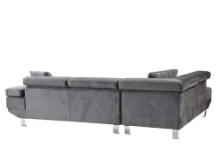 Sofá De Canto Chaise Longue Executive Cinza 262X190Cm Vista Frontal Lado Esquerdo