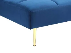 Sofá De Canto Convertivel Reversivel Clic-Clac Em Veludo Azul-Real - Nieto