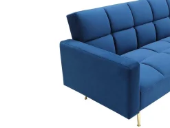 Sofá De Canto Convertivel Reversivel Clic-Clac Em Veludo Azul-Real - Nieto