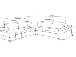 Sofá De Canto Modular Com Arrumação Em Tecido E Pele Sintética Bicolor Cinzento Escuro E Preto - Rabelais
