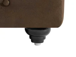 Sofá De Canto Panorâmico Microfibra Aspeto Couro Envelhecido - Chesterfield