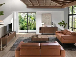 Sofá De Couro De 3 Lugares Com Relaxamento 6148