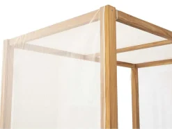 Sofá De Jardim Com Dossel Em Teca Natural Claro E Cinzento - Ovani