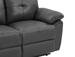 Sofá De 2 Lugares Articulado Em Pele Cinzento - Vineta