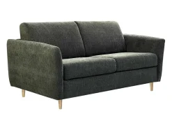 Sofá De 3 Lugares Convertivel Abertura Rapida Tecido Matizado Verde, Cama 140 Cm E Colchão 14 Cm - Arcadia