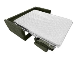 Sofá De 3 Lugares Convertivel Abertura Rapida Tecido Matizado Verde, Cama 140 Cm E Colchão 14 Cm - Arcadia