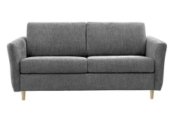 Sofá De 3 Lugares Convertivel Abertura Rapida Tecido Matizado Cinza, Cama 140 Cm E Colchão 14 Cm - Arcadia