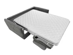 Sofá De 3 Lugares Convertivel Abertura Rapida Tecido Matizado Cinza, Cama 140 Cm E Colchão 14 Cm - Arcadia