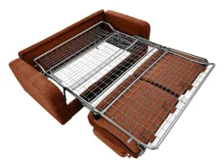 Sofá De 4 Lugares Convertivel Abertura Rapida Tecido Matizado Terracota, Cama 160 Cm E Colchão 14 Cm - Bevis