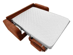 Sofá De 3 Lugares Convertivel Abertura Rapida Tecido Matizado Terracota, Cama 140 Cm E Colchão 14 Cm - Bevis
