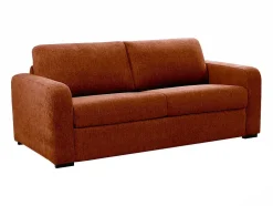 Sofá De 3 Lugares Convertivel Abertura Rapida Tecido Matizado Terracota, Cama 140 Cm E Colchão 14 Cm - Bevis