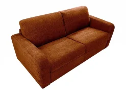 Sofá De 3 Lugares Convertivel Abertura Rapida Tecido Matizado Terracota, Cama 140 Cm E Colchão 14 Cm - Bevis