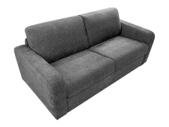Sofá De 4 Lugares Convertivel Abertura Rapida Tecido Matizado Cinza Antracite, Cama 160 Cm E Colchão 14 Cm - Bevis