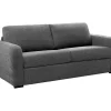 Sofá De 3 Lugares Convertivel Abertura Rapida Tecido Matizado Cinza Antracite, Cama 140 Cm E Colchão 14 Cm - Bevis