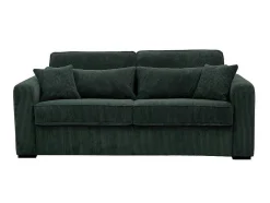 Sofá De 4 Lugares Convertivel Abertura Rapida Veludo Canelado Verde, Cama De Ripas Largas, Colchão De 18 Cm - Mondovi
